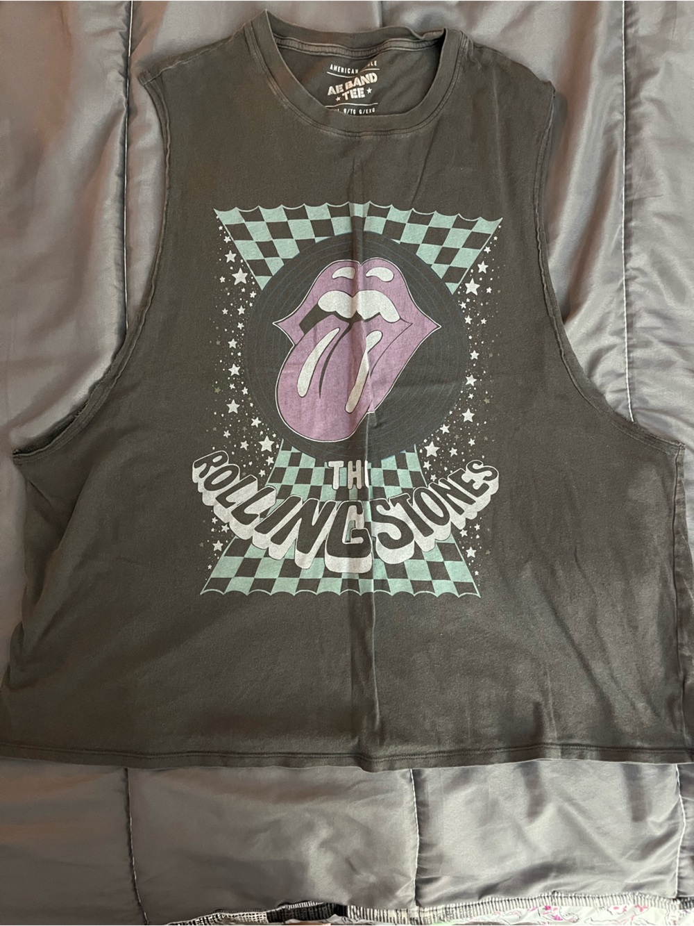 American Eagle Outfitters Black Graphic Tee with White Print